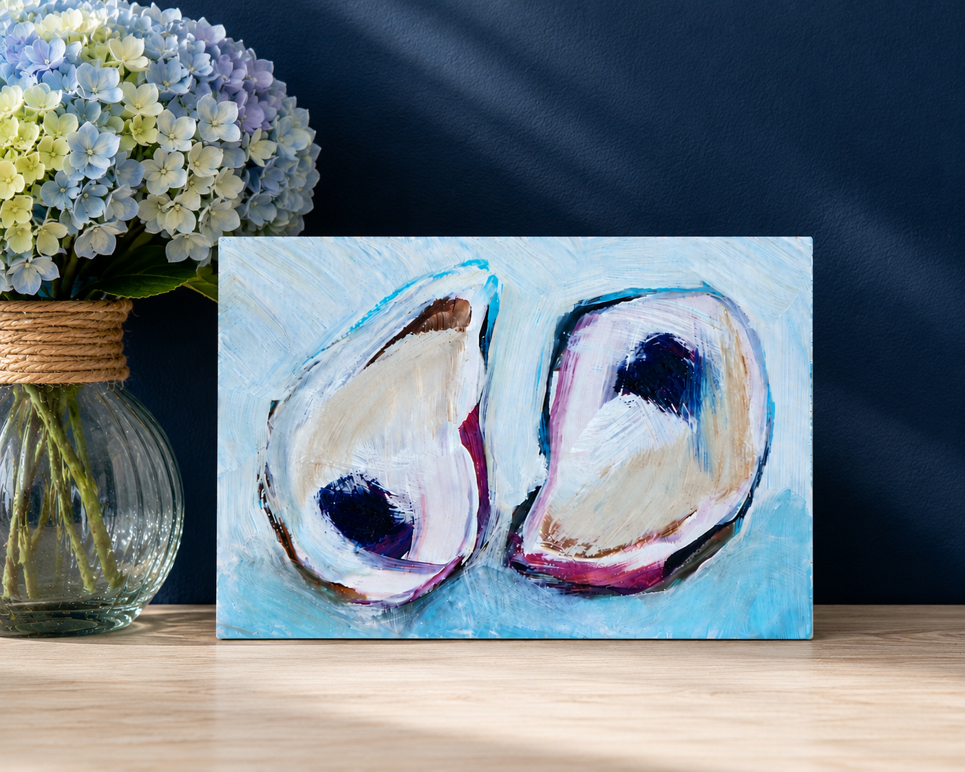 Original Oyster Painting | 4x6 Coastal Acrylic Art