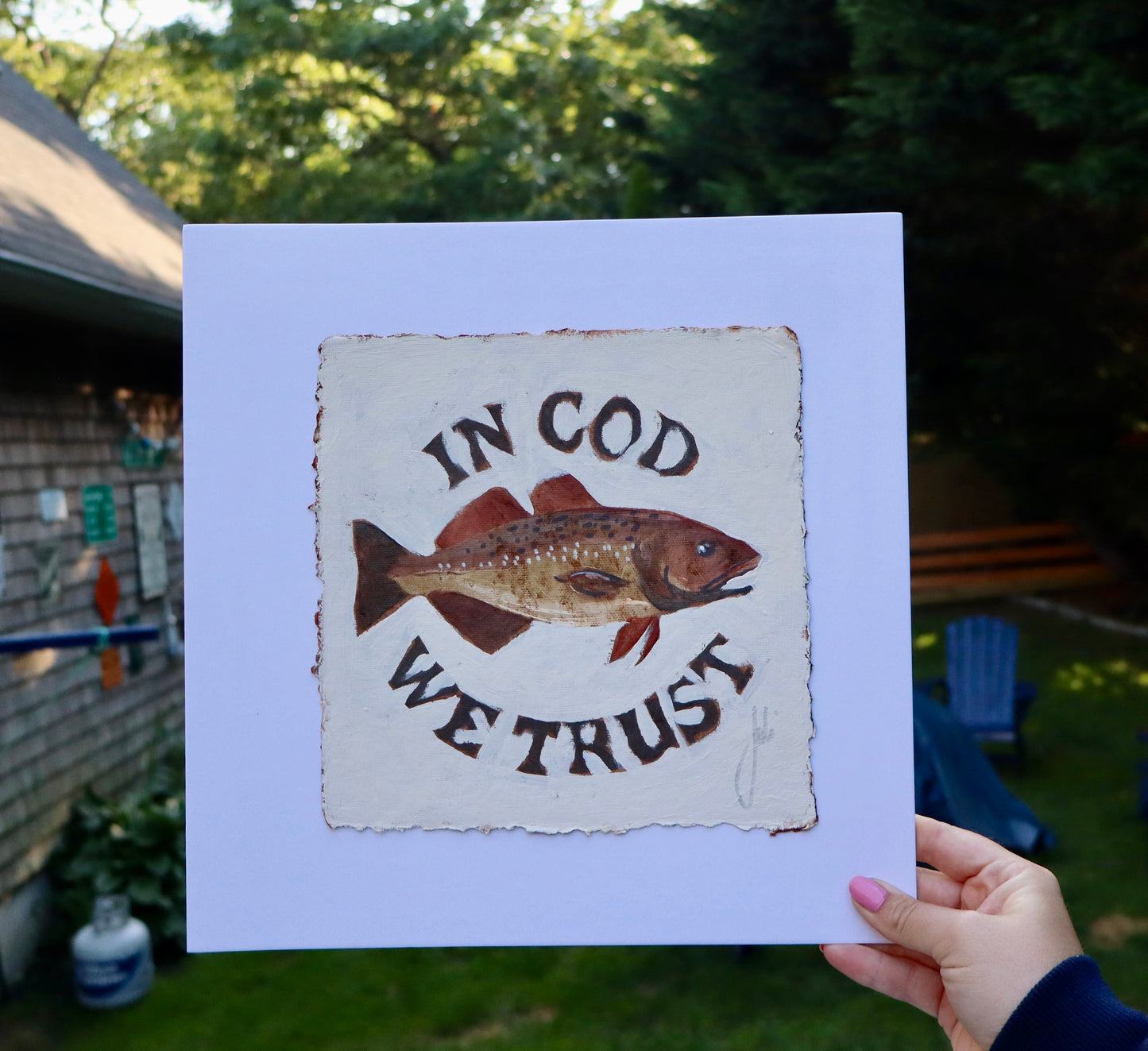 In Cod We Trust | Original Mixed Media Artwork