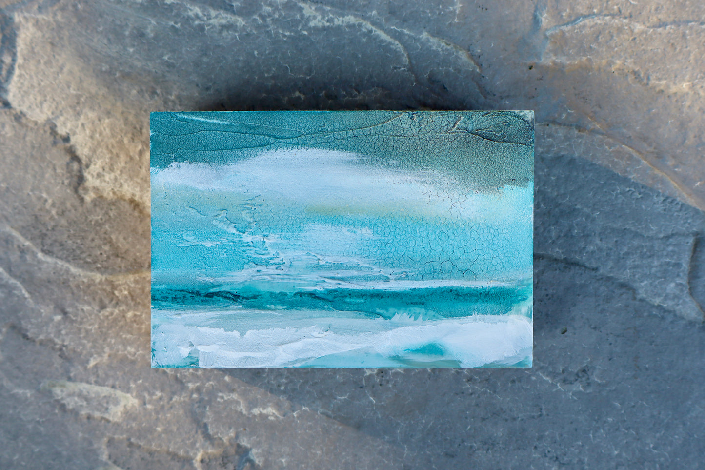 Original Textured Ocean Painting | Cape Cod Coastal Wall Art