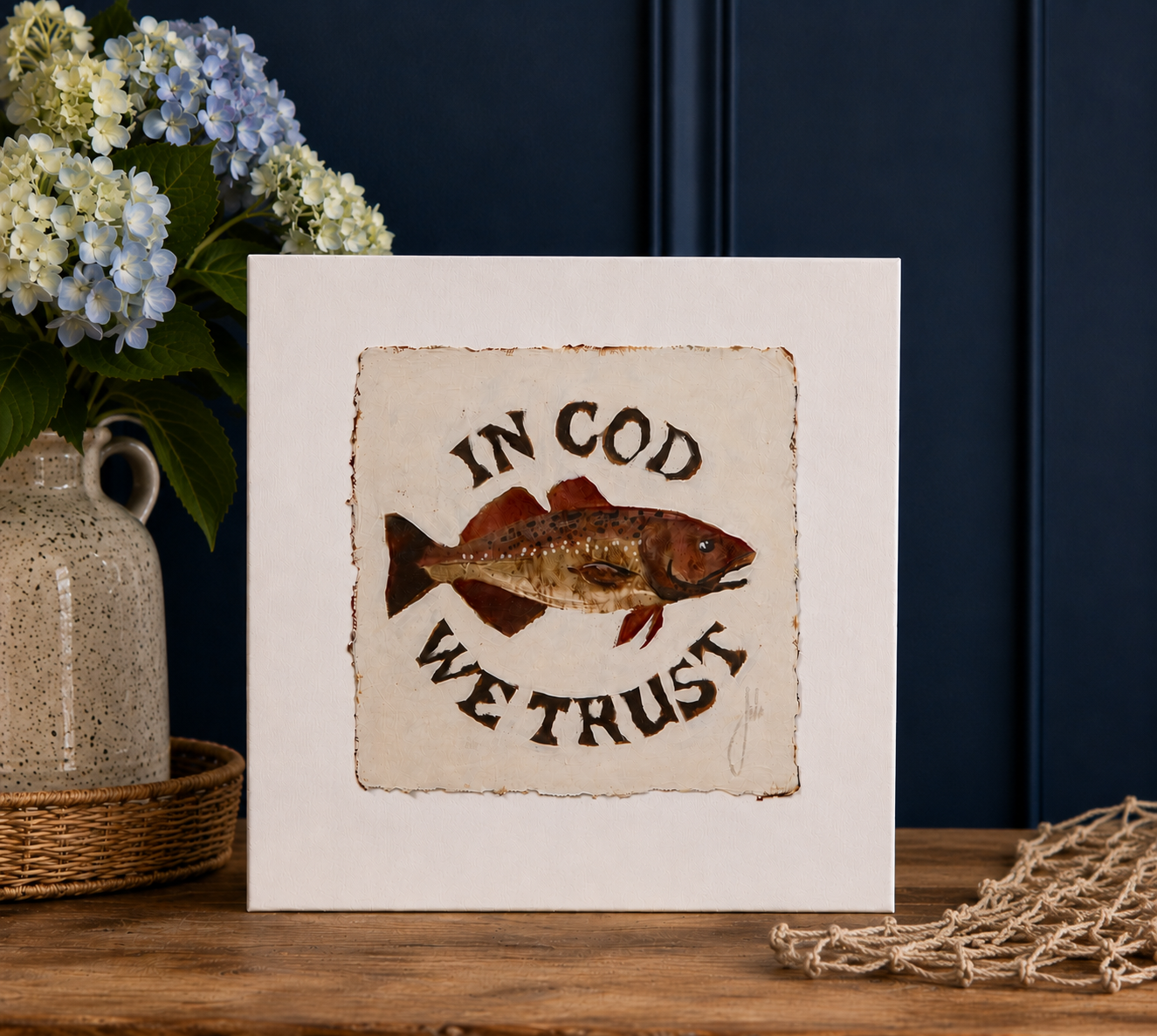 In Cod We Trust | Original Mixed Media Artwork