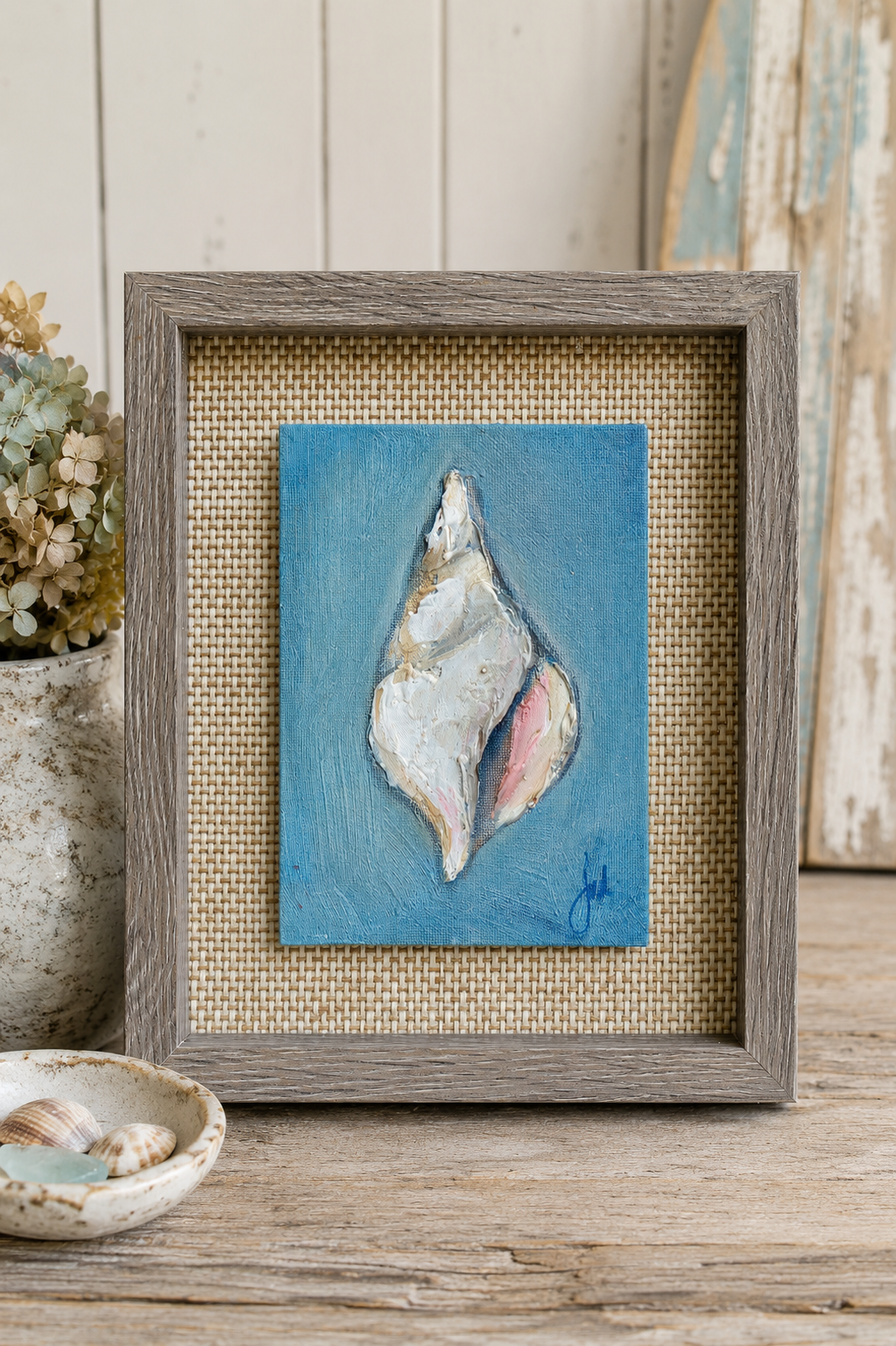 Coastal Shell Art | Dimensional Seashell Painting