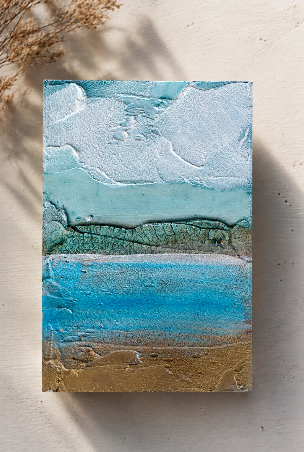 Original Coastal Seascape | 4x6 Mixed Media Art