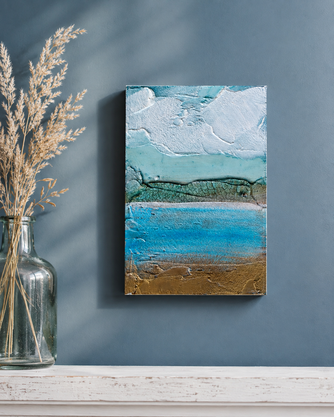 Original Coastal Seascape | 4x6 Mixed Media Art