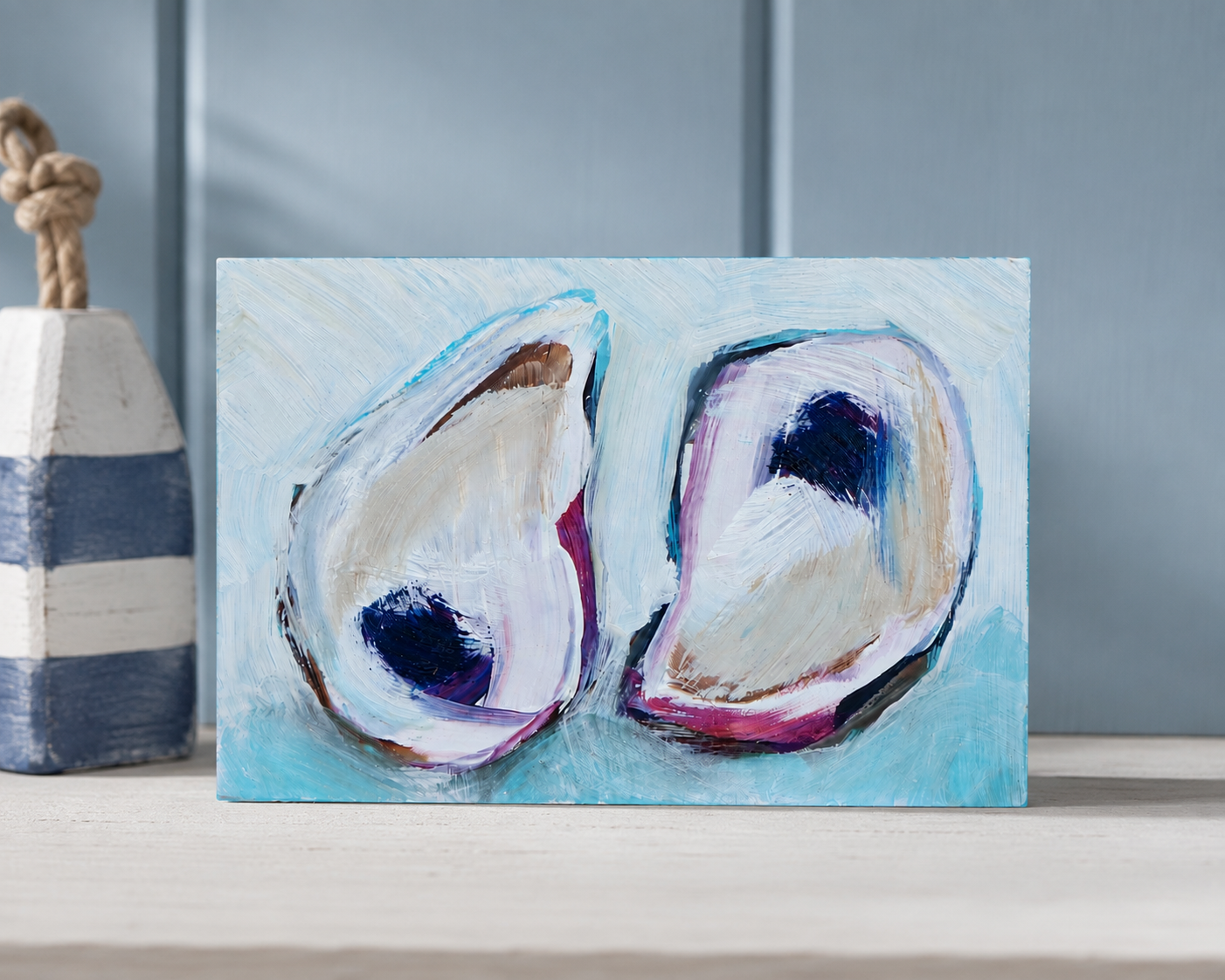 Original Oyster Painting | 4x6 Coastal Acrylic Art