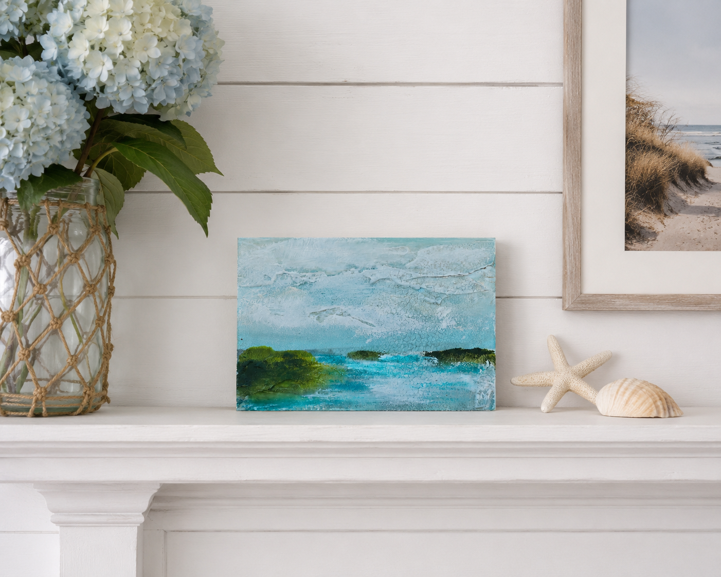 Original Coastal Seascape | 4x6 Mixed Media Art