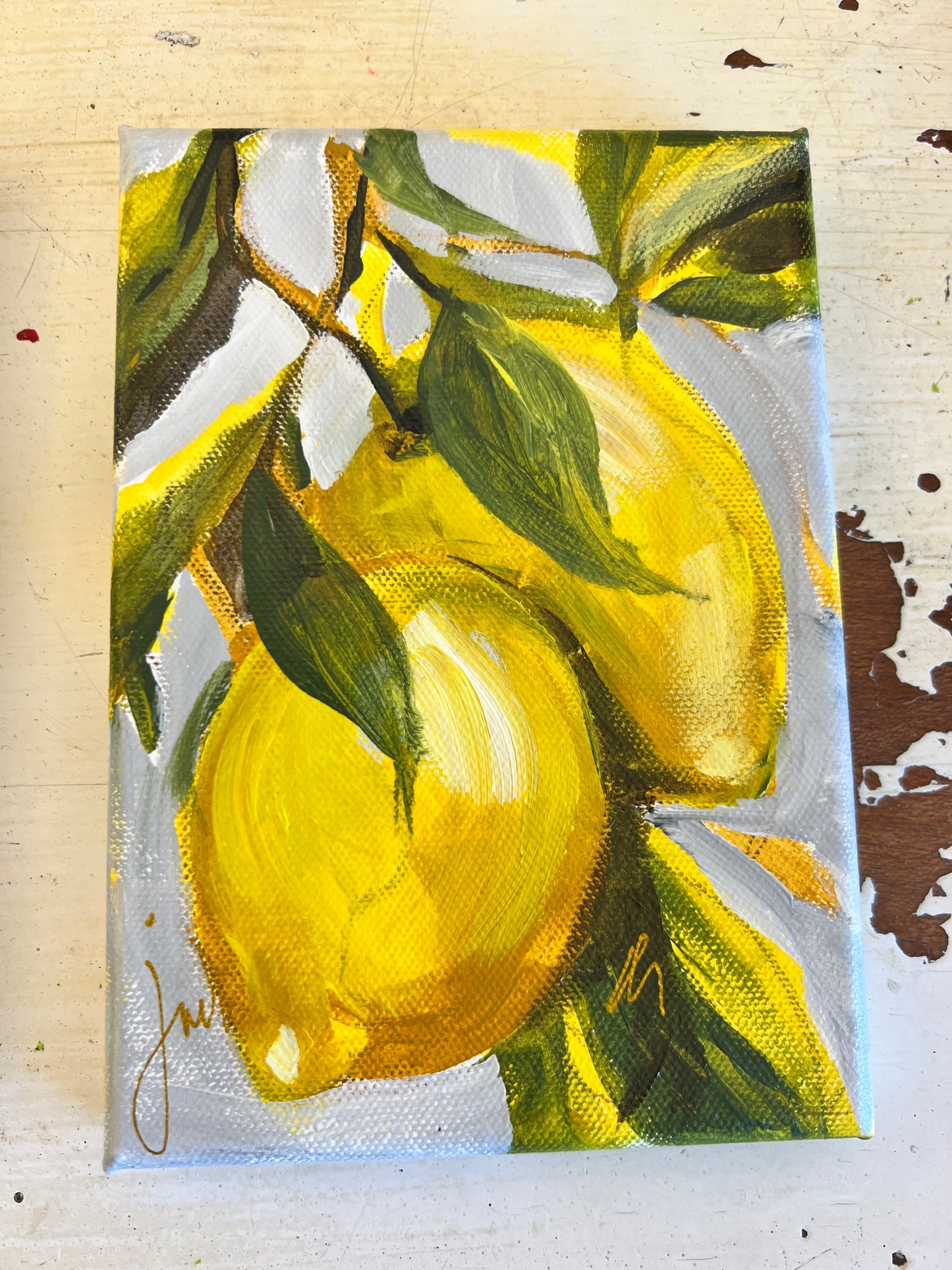 Yellow Lemons on French hot pressed paper