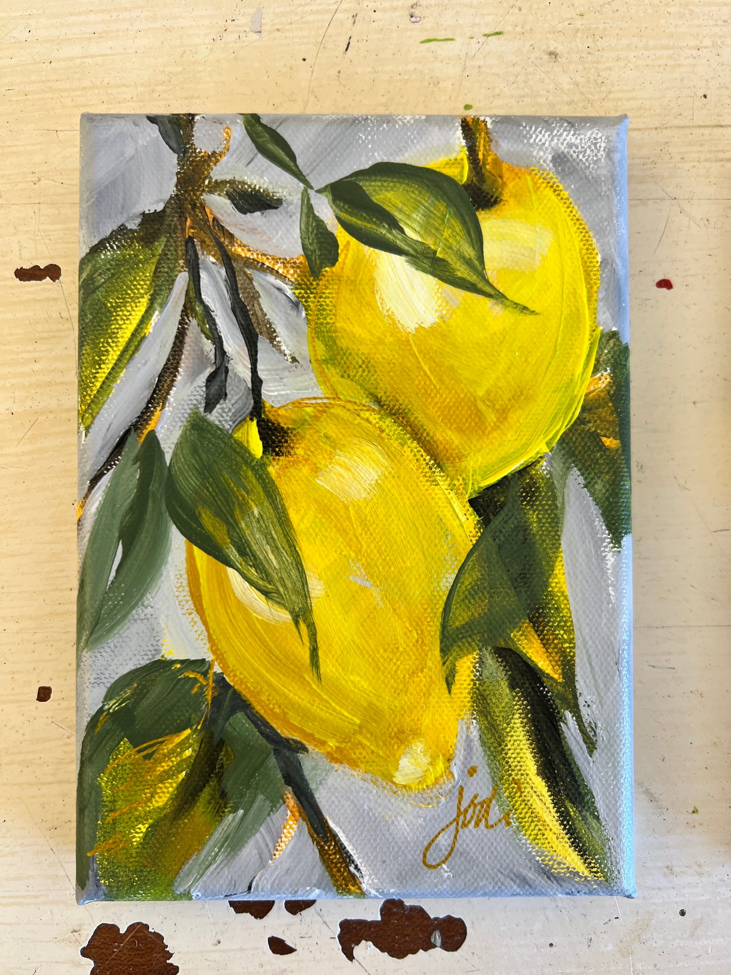 Yellow Lemons on French hot pressed paper