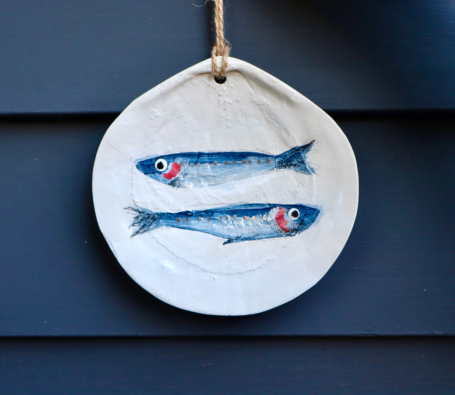 Hand Painted Cape Cod Scallop Shell Ornament | Coastal Art