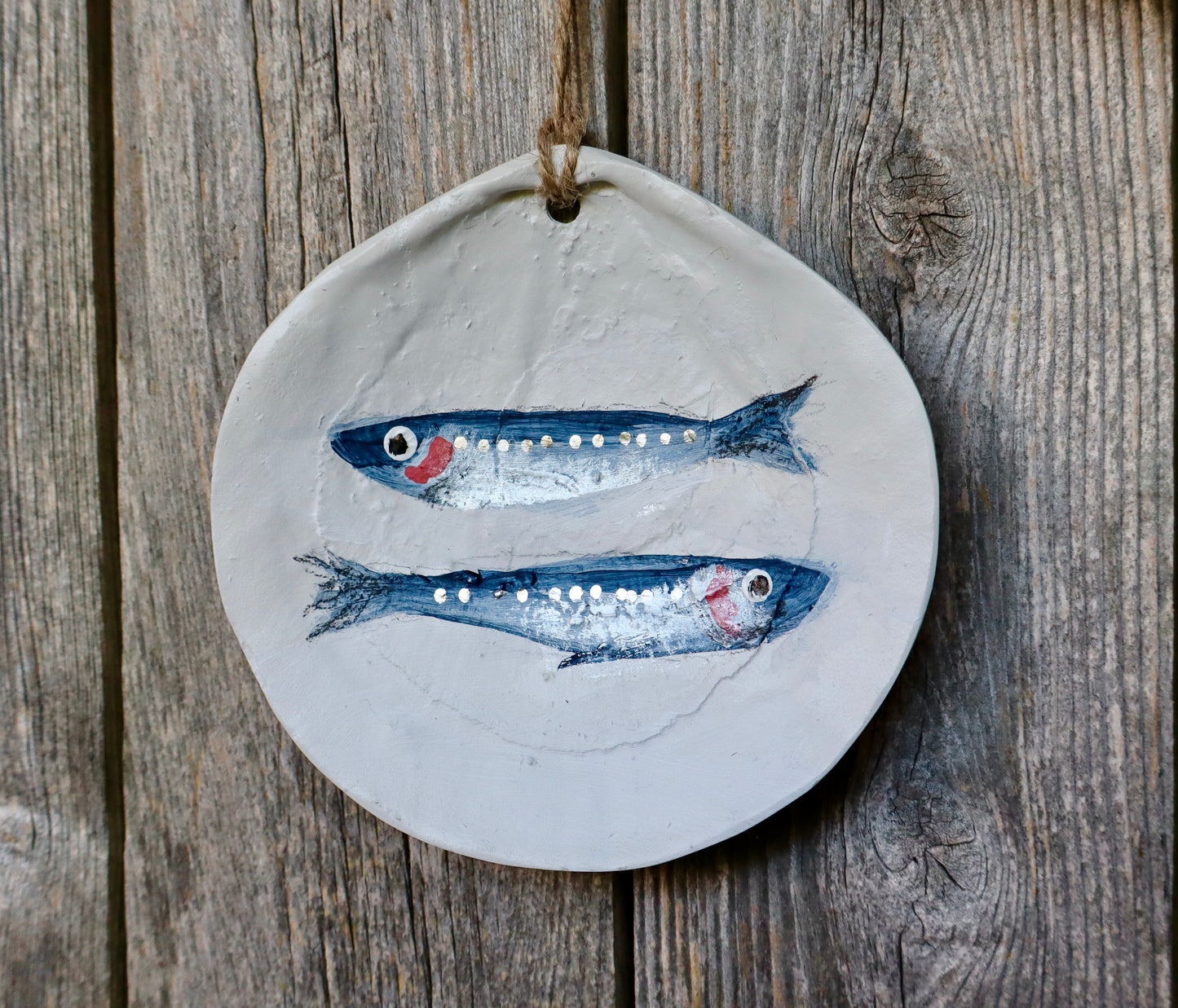 Hand Painted Cape Cod Scallop Shell Ornament | Coastal Art