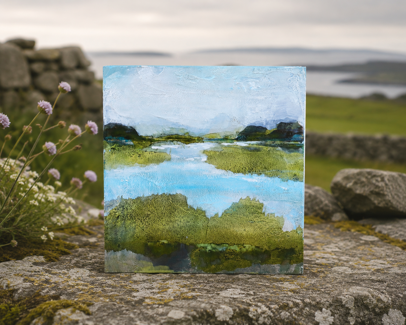 Original Ring of Kerry Landscape | Mixed Media Wood Panel