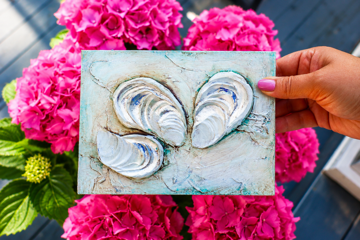Original 3D Textured Oyster Shell Artwork