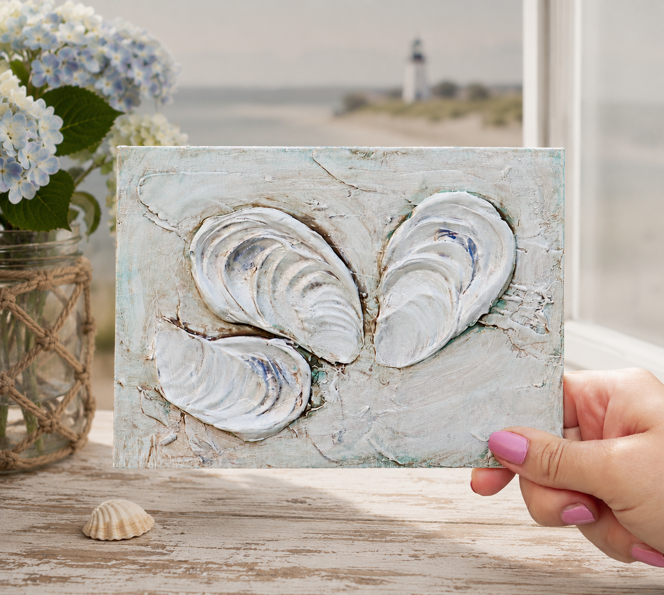 Original 3D Textured Oyster Shell Artwork
