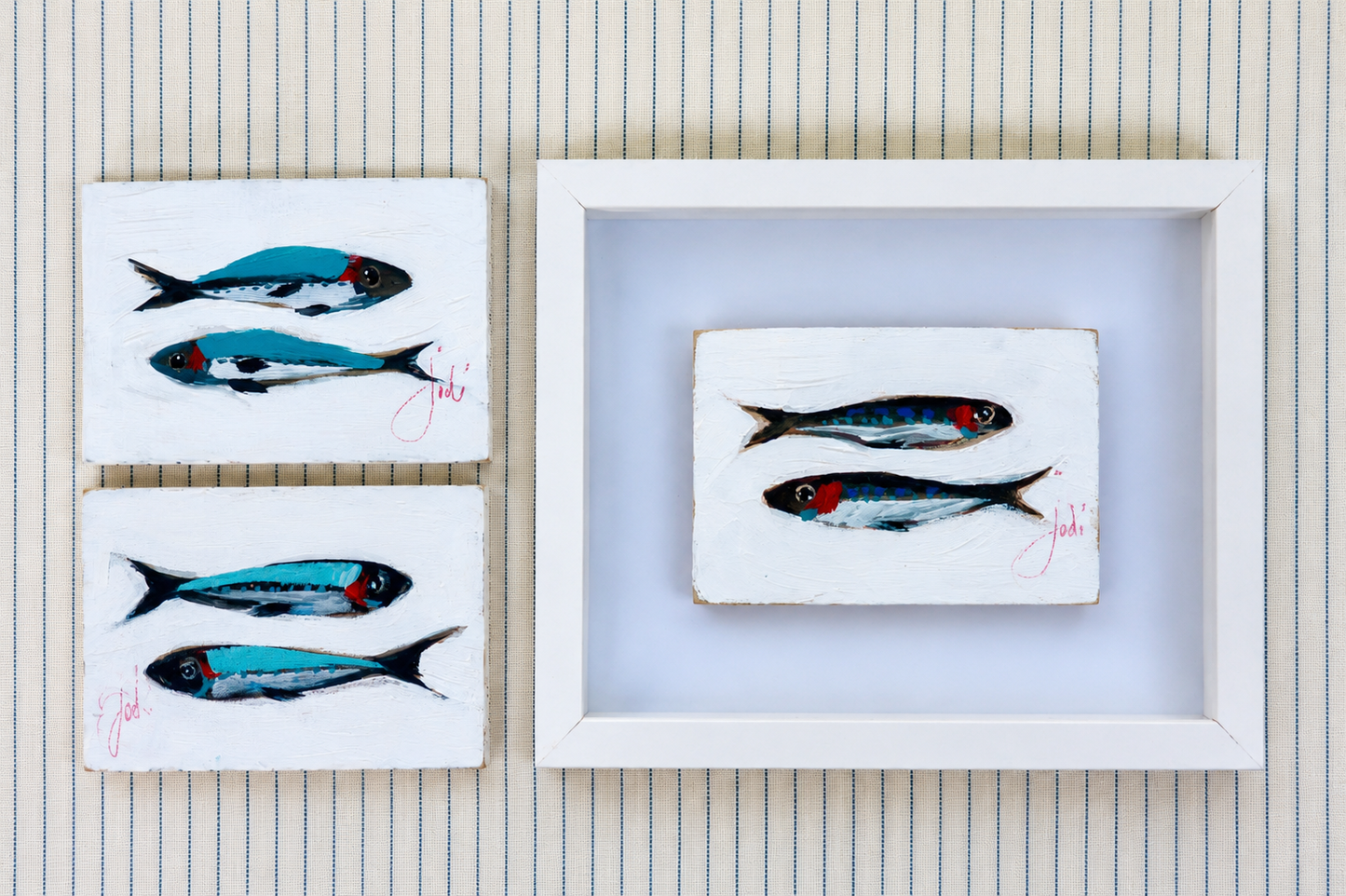 Coastal Fish Painting | Original Hand-Painted Wood Panel